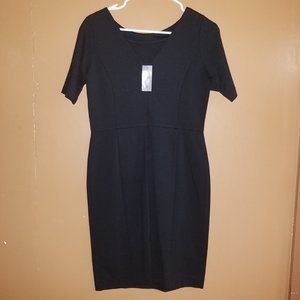 $129 ANN TAYLOR Sz 6-PETITE BLACK SHORT SLEEVE NWT